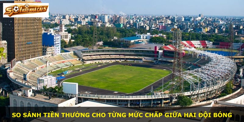 So sánh tiền thưởng cho từng mức chấp giữa hai đội bóng